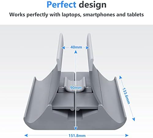 Owill Space Grey Laptop Stand Stand, Gravity Auto Last Bounds Storage Dock, Economia de espaço para o organizador da mesa, se