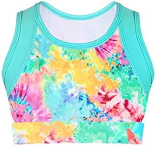 Yartina Kids Girls Dance Ballet Dança Bra Criss Cross Back Gymnastics Workout Tops Tops Tops de ioga Tops