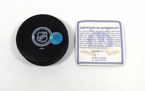 Lars Eller assinou a NHL Sovenir Hockey Puck AJ Sports Auto - Pucks de NHL autografados