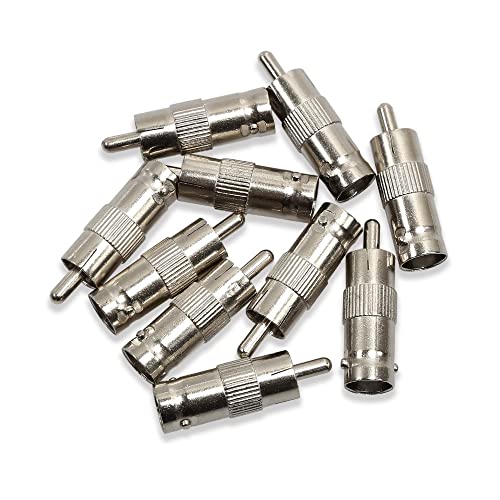 Sagasave 10pcs BNC fêmea para RCA Adaptador masculino para câmera de vídeo CCTV do sistema