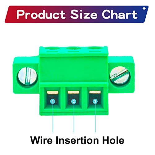 Keszoox 15 PCs 3,81mm 3 pinos do tipo Phoenix Connector com flanges parafusíveis PCB verde Plugue do plugue Terminal Bloco