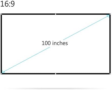 IULJH 60-150 polegadas Tela projetor Widescreen 16: 9 Tela de projeção portátil Anti-criminoso dobrável para projetor