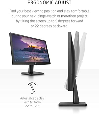 Monitor HP V222VB FHD, exibição de 1080p VA, taxa de atualização de 75Hz, tela de computador de 21,5 polegadas,