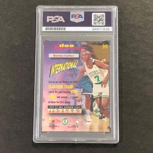 1993-94 Topps Stadium Club 349 Dee Brown assinado Cartão Auto 10 ps