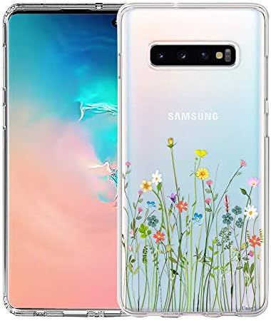 Caixa Unov Galaxy S10 Clear com Design Soft TPU Absorção de choque Slim Animado padrão Floral Pattern Protetive traseiro