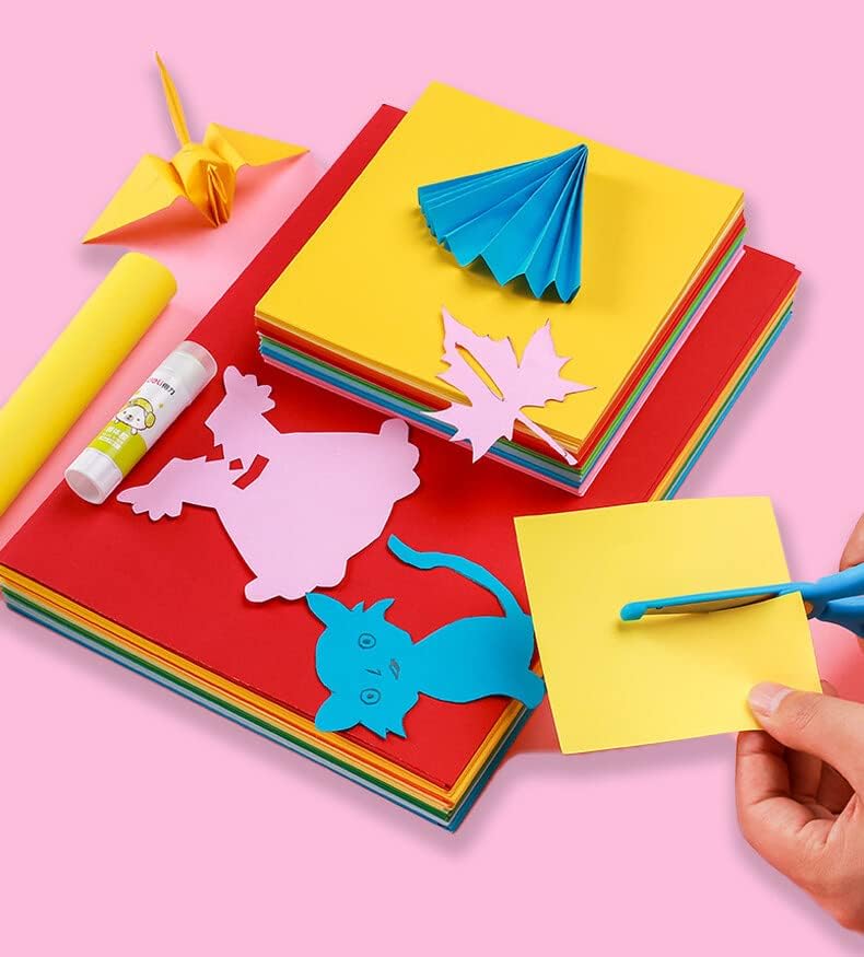 100 folhas coloridas documentos de origami colorido colorido quadrado lençóis kits de artesanato fáceis artes artesanato diy trabalho