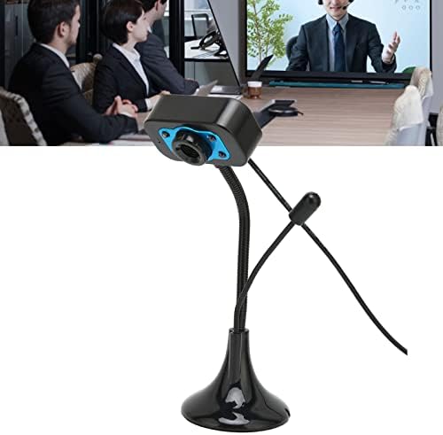Webcam de streaming USB, câmera da web manual Focus HD com luz de preenchimento LED e microfone para Win10 7 Vista XP para