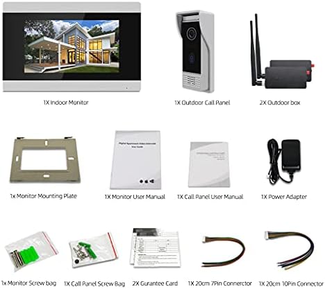 SELSD 7 polegadas Touch Screen IP Video Intercom para Villa com Mini Receptor, Suporte Desbloqueio de telefone remoto