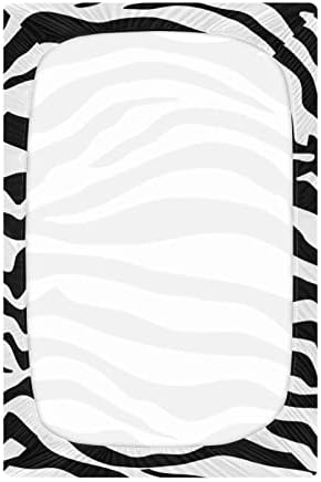 Alaza Animal Zebra Print White Stripe Folhetos de berço de berço de berço para meninos bebês crianças pequenas, mini tamanho 39