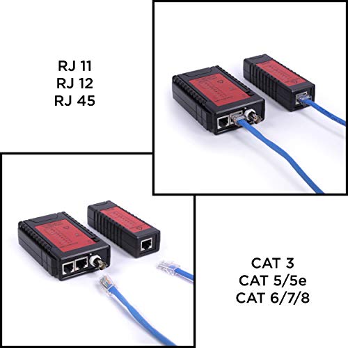 Ferramenta de testador de cabo universal de rede, BNC, RJ45, RJ11 Multi-Tester Black