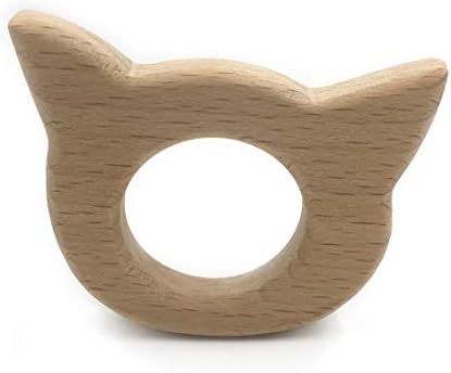 Wendysun 2pcs adorável desenho animado mordome de madeira pura gato de animal de gato bebê enfermeiro de enfermagem beech morcel