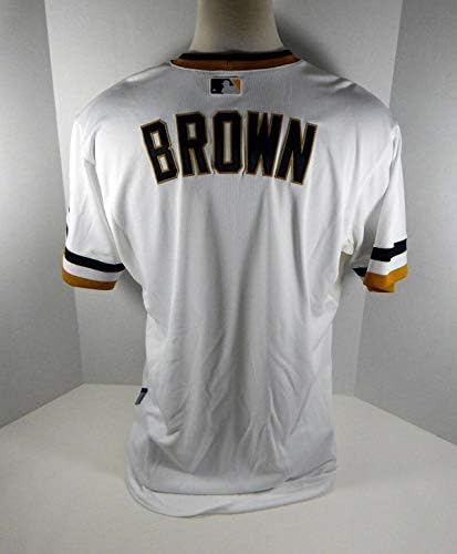 2013 Pittsburgh Pirates Brooks Brown Jogo emitido White Jersey 1970s R TB 088 - Jogo usada MLB Jerseys