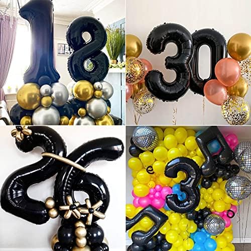 40 polegadas Balão preto de 40 polegadas Balão Balão Extra Big Size Jumbo Digit Mylar Foil Helium Balões para festa de aniversário