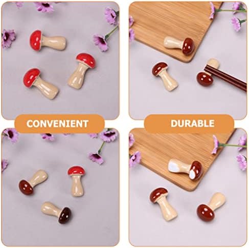 Decoracionas Sherchpry para salas de casa 6pcs Cosqueiros de cogumelos Restos Spoon Stand Forker Rack Postesticks