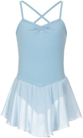 Tanzmuster ® Girls 'Ballet Leotard - Maja - com strass e saia de chiffon - tiras de espaguete cruzado