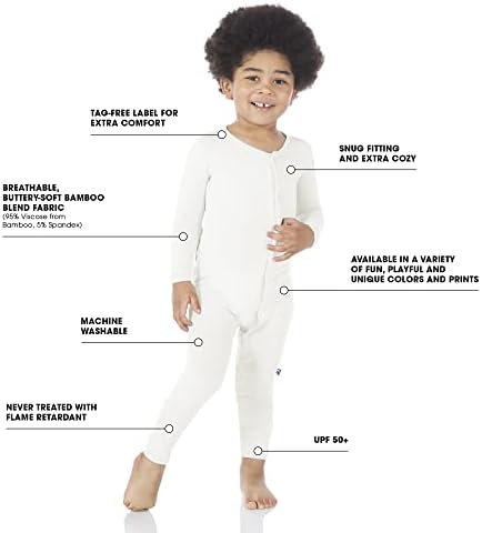 Calça kickee imprimem coverall com zíper, roupas de bebê super macias, bebê e criança uma peça de dormir