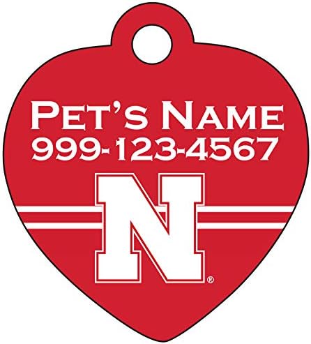 Nebraska Cornhuskers Pet Id Tag para cães e gatos | Oficialmente licenciado | Personalizado para o seu animal de estimação