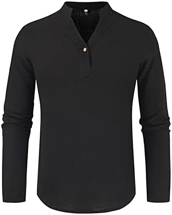 RTRDE Camisas atléticas e camisetas masculinas de linho de algodão casual de algodão