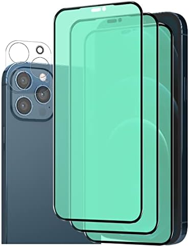 Westillux Compatível com iPhone 12 Pro Max Screen Protector 3 Pacote de vidro temperado Anti-azul Proteção para os olhos Anti-espuma