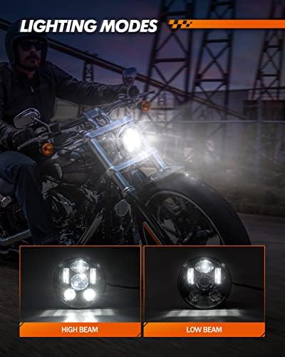 Sealight 5-3/4 5,75 polegadas lâmpada LED frontal para motocicleta, plug and play, 6000k-6500k Super Bright Light Padrão, instalação