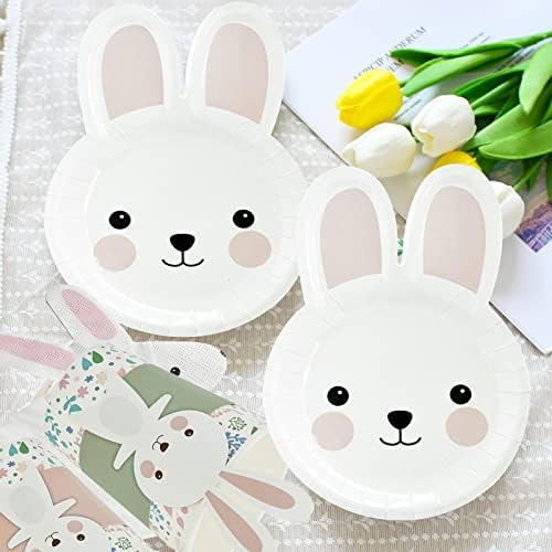 Organizador do planejador de eventos para homens Bunny Easter Tableware Definir placas de papel descartáveis ​​guardanapos