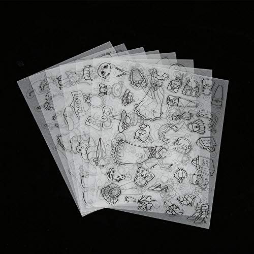 Viagasafamido 8pcs encolher lençóis plásticos, padrões de papel de arte encolhida para crianças folhas de filme para crianças criativas