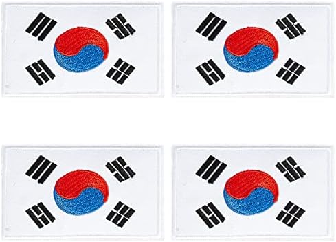 4pcs corea coreana bandeira de bandeira, gancho e loop bandeira bordada bandeira de manchas táticas para mochilas chapas