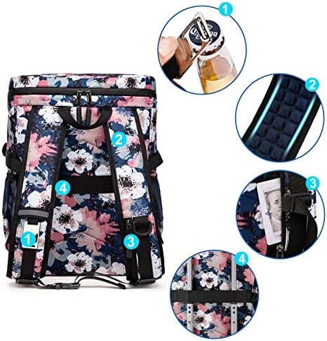 Cooler de mochila para mulheres, pequenos refrigeradores de mochila de praia lateral macia 25 latas de latas de mochila refrigeradora