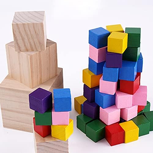Tosnail 30 pacote 2 polegadas inacabadas cubos de madeira blocos de madeira - Ótimo para fabricação de artesanato