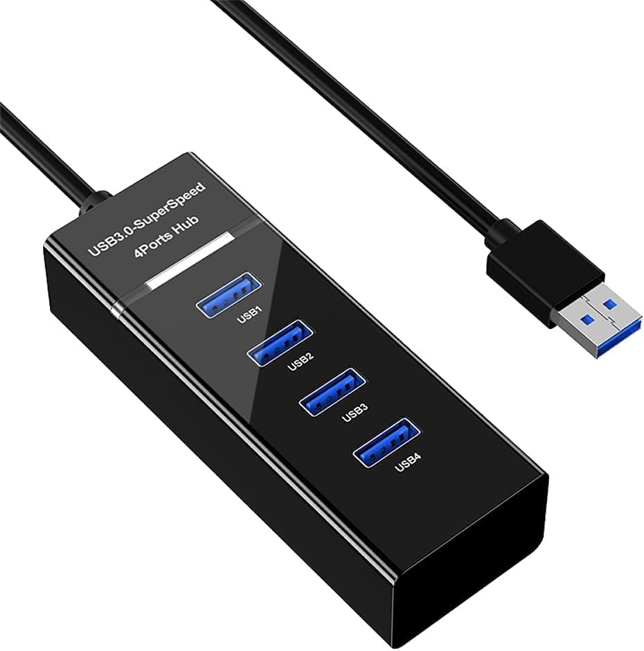 Hub USB, hub USB 3.0 de 4 portas com interruptores de energia LED individuais compatíveis com MacBook Air, IMAC, Surface