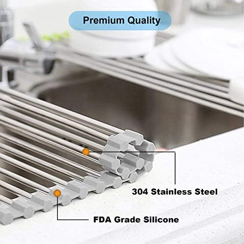 Sobre a pia de prato de secagem rack de aço inoxidável rolo de rolagem drenador de papel de papel do toalheiro sob armário