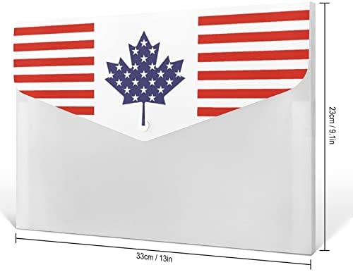 Pasta de arquivo em expansão da bandeira canadense americana 6 bolsos Documentos de acordeão Organizador para o escritório