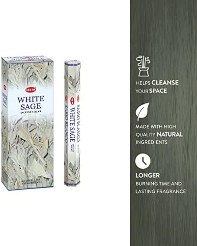 Hem White Sage Tubes Incense, 20g, caixa de seis