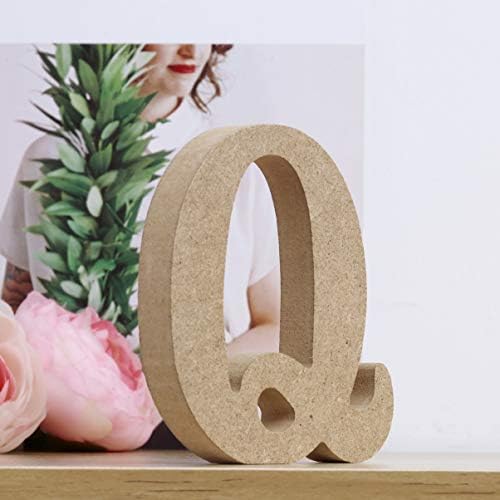 Vorcool decoração arborizada letras inacabadas de madeira alfabeto sinal de mesa de madeira em branco DIY Letra