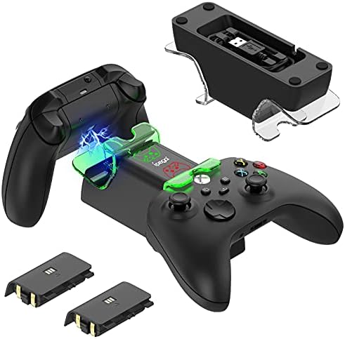 Carregador de controlador para Xbox Series X/S - Estação de carregamento de controlador duplo Stand com bateria recarregável