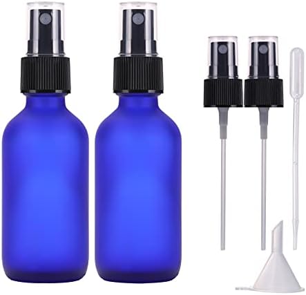 Garrafas de spray de vidro azul de 60 ml, pequenos garrafas de pulverização de viagens reutilizáveis ​​e reutilizáveis ​​de perfume