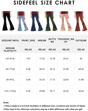 As meninas laterais rasgaram jeans de jeans de flare calça jeans de jeans de cintura alta 4-13 anos