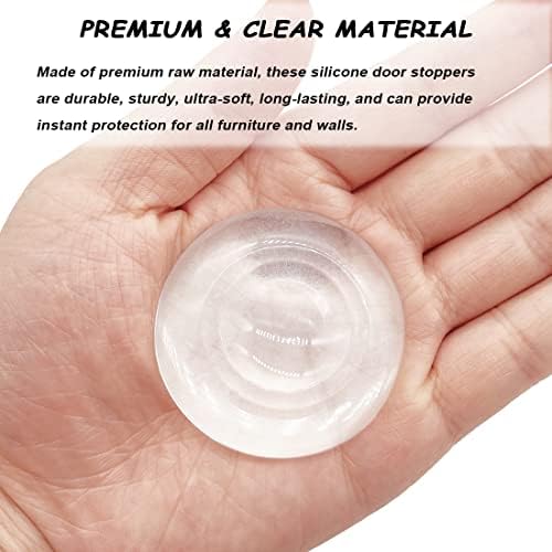 Bumper de 6 pacote por porta + 100 PCs Silicone Auto -adesivo Pontos, Ckanday Clear Wall Protector Door Stopper Pads Silenciador