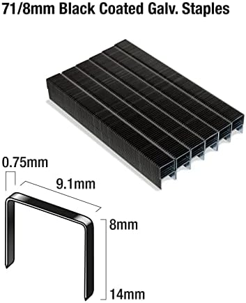 Tipo tacwele 71/8mm Black Staples para pistola básica -