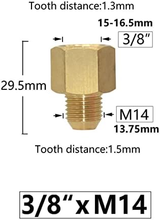 Conector de rosca de latão M14 M18 M22 machado fêmea de transição fêmea Torneira de água de cozinha de cozinha 1pcs
