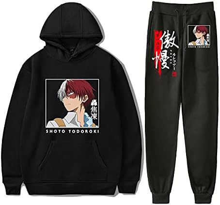 Vivimeng Anime Hoodies calças de duas peças Sorto de moletom de traje de traje de traje de traje para homens