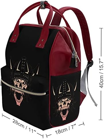 Mochila de fraldas gráficas de fraldas do crânio viking