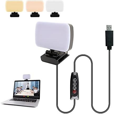 Luz de telefone LED com 3 modos de luz para maquiagem para o trabalho Luz de selfie para escritório com clipe de frente e traseiro portátil