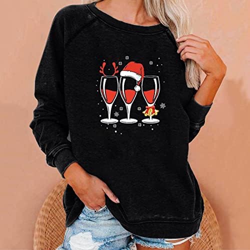 Ayaso Women Sweetshirs de Natal Oversized Tie Tye Tee Tops Camisetas atléticas Túnicas confortáveis ​​Hoodies de manga longa