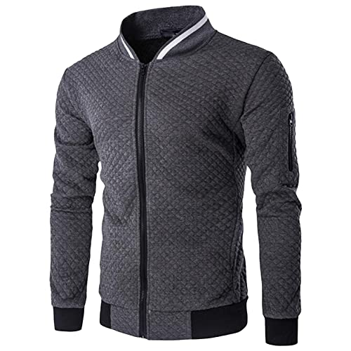 Jaqueta de bombardeiro à prova de vento masculino masculino Slim Fit Jacquard Full Zip Softshell Casat Sport Sport Bushbreaker