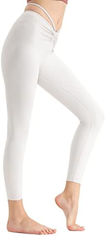 Leggings de treino para mulheres Tommes Controle de alta cintura levantamento de bunda de cor sólida calça de ioga Casual calças