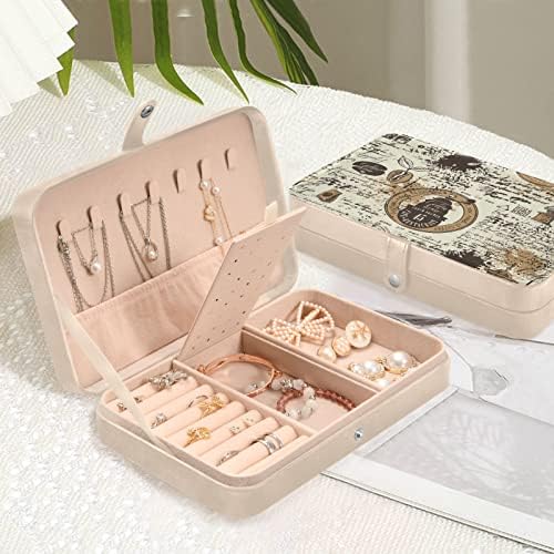 Innewgogo Coffee Small Jewelry Box Pu Leather Jewelry Organizer Mini Gifts Casal para Brincho Pingente de Anel Colar