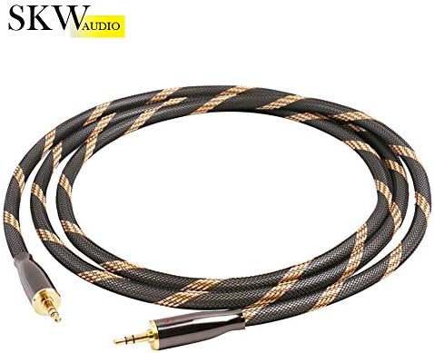 SKW Audiophiles Aux Cable 3,5 mm de áudio de áudio estéreo espesso masculino para macho