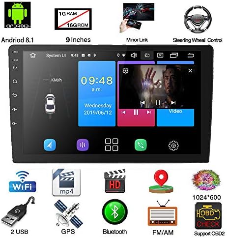 ASTSH 9 polegadas Android Single Din Car Tereo Touch Screen In-Dash Radio de carro com navegação GPS WiFi Backup Camera Bluetooth