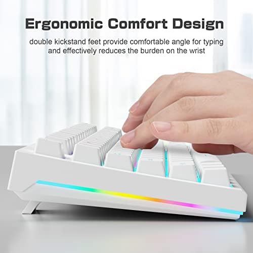 Aula Mechanical Keyboard Red Switches, 87 teclas RGB Backlight Gaming Teclado, teclados compactos de computador com fio para